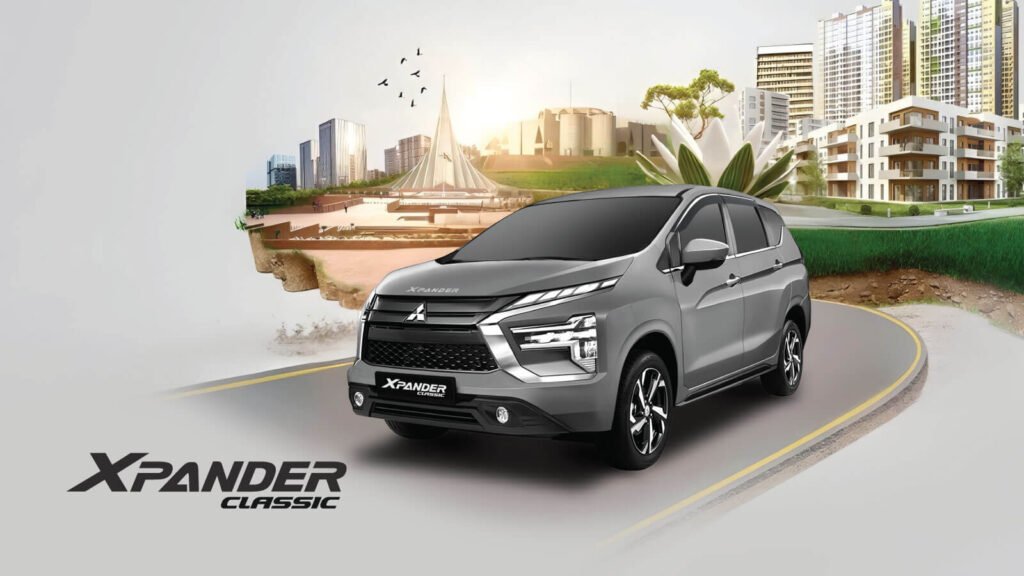 Grey Mitsubishi Xpander Classic on a city road