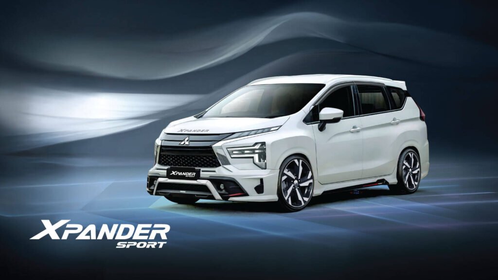 White Mitsubishi Xpander Sport in a studio setting